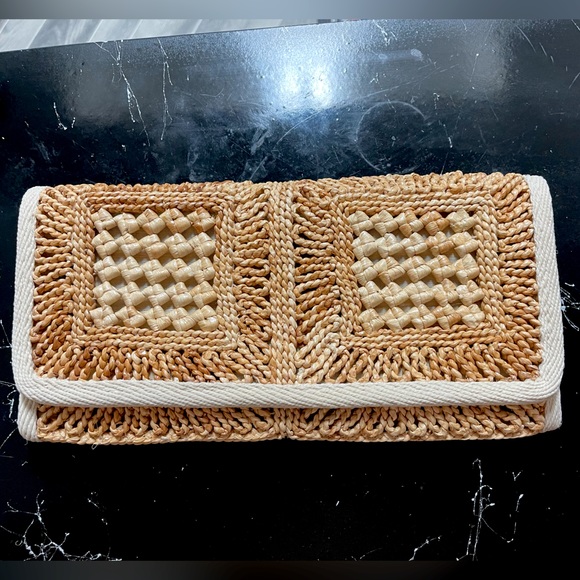 Vintage 1970’s Joske’s Italian Straw Clutch Purse - Picture 1 of 6